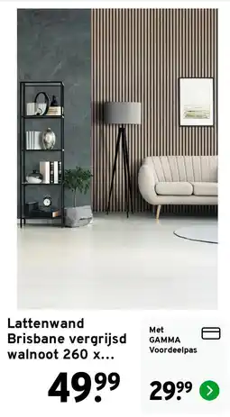 GAMMA Lattenwand Brisbane vergrijsd walnoot aanbieding