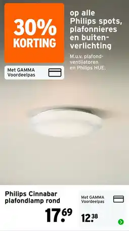 GAMMA Philips Cinnabar plafondlamp rond aanbieding