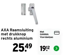 GAMMA AXA Raamsluiting met drukknop rechts aluminium aanbieding