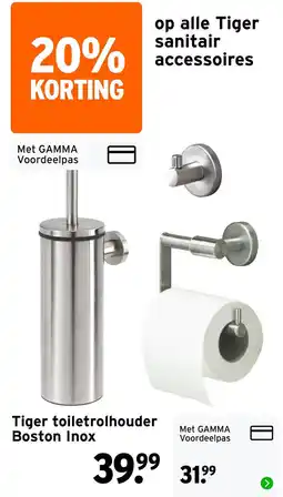 GAMMA Tiger Toiletrolhouder Boston Inox aanbieding