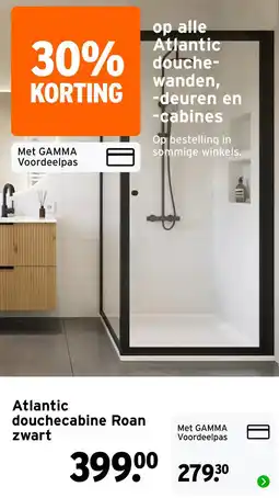GAMMA Atlantic douchecabine Roan zwart aanbieding