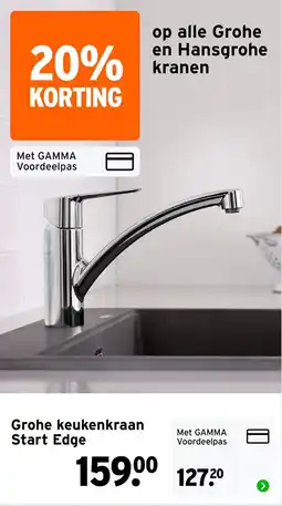 GAMMA Grohe keukenkraan Start Edge aanbieding