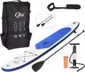Bol.com Q4life Supboard - opblaasbaar board - 305 x 71 x 10 cm - blauw aanbieding