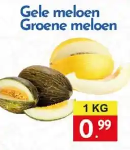 Tanger Markt Gele meloen Groene meloen aanbieding