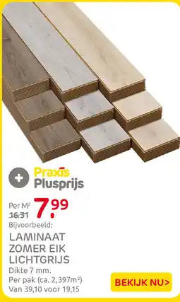 Praxis Laminaat Zomer Eik Lichtgrijs aanbieding