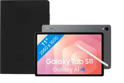Coolblue Samsung Galaxy Tab S11 11 inch 512GB Wifi en 5G Grijs + Book Case Zwart aanbieding