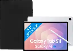 Coolblue Samsung Galaxy Tab S11 11 inch 128GB Wifi Zilver + Book Case Zwart aanbieding