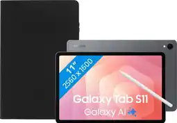 Coolblue Samsung Galaxy Tab S11 11 inch 512GB Wifi Grijs + Book Case Zwart aanbieding