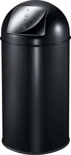 Bol.com EKO - Pushcan 40 liter - Steel - zwart - Prullenbak aanbieding