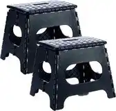 Bol.com 2x stuks inklapbaar keukenkrukje/opstapjes grijs 30 x 27 cm - Keuken/badkamer/slaapkamer krukjes aanbieding