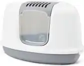 Bol.com Savic Nestor Corner - Kattenbak - Hoektoilet - Grijs/Wit - 58,5 x 45,5 x 40 cm aanbieding