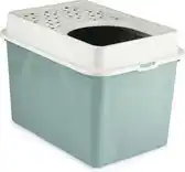 Bol.com Rotho Mypet Kattenbak Met Boveningang Eco Berty 57.2 x 39.3 x 40.4 cm - Kattentoilet - Groen&Beige aanbieding