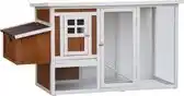 Bol.com Homestyle Kippenhok Mansion - Kippenhok - 168x65x88 cm Naturel Wit aanbieding