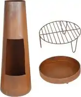 Bol.com HI Openhaard voor buiten - Bruin - 38 x 38 x 100cm aanbieding