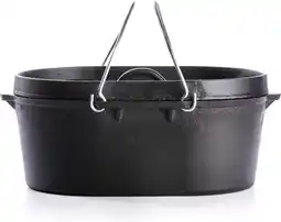 Bol.com Valhal Outdoor Braadpan / Dutch Oven 9L - Gietijzer, Ovaal, grill deksel, zonder pootjes - VH9L aanbieding