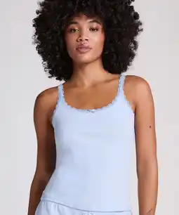 Hunkemoller Hunkemöller Pointelle Singlet Blauw aanbieding