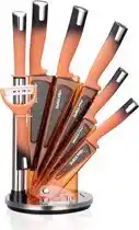 Bol.com Swiss Pro+ Keukenmessen Set -met standaard- 8-delig - Oranje aanbieding