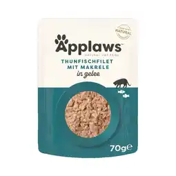 Zooplus 16x70g Tonijn met Makreel in Gelei Applaws Kattenvoer Maaltijdzakjes aanbieding
