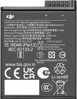 Coolblue DJI Osmo Action Extreme Battery Plus (1950 mAh) aanbieding