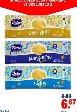 Makro Bebomargarine sticks aanbieding