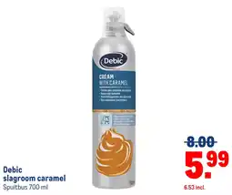 Makro Debic slagroom caramel aanbieding