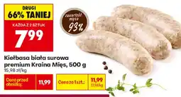 Biedronka Kraina Mięs kiełbasa biała surowa premium aanbieding