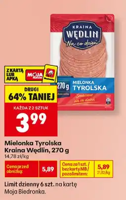 Biedronka Kraina Wędlin Mielonka Tyrolska aanbieding
