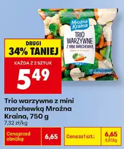 Biedronka Mrożna Kraina Trio warzywne z mini marchewką aanbieding