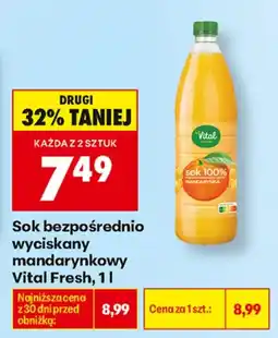 Biedronka Vital Fresh sok 100% mandarynka aanbieding