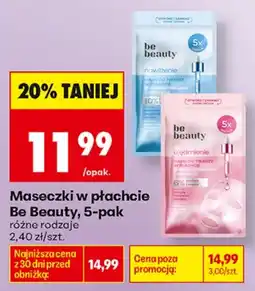 Biedronka be beauty Maseczki w płachcie aanbieding