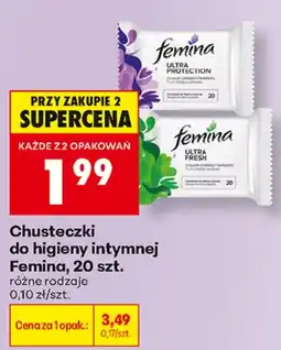 Biedronka Femina chusteczki do higieny intymnej aanbieding