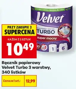 Biedronka Velvet ręcznik papierowy Turbo 3 warstwy aanbieding