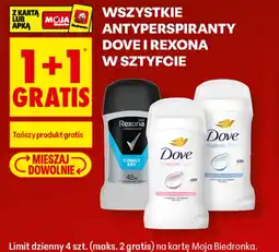 Biedronka Wszystkie antyperspiranty dove i rexona w sztyfcie aanbieding