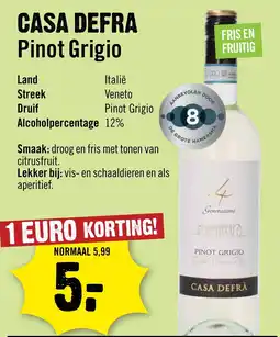 Dirck 3 Casa Defra Pinot Grigio aanbieding