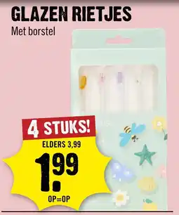 Dirck 3 Glazen rietjes met borstel aanbieding