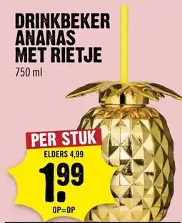 Dirck 3 Drinkbeker ananas met rietje aanbieding