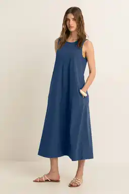 Wehkamp Expresso travelstof midi zomerjurk - blauw aanbieding