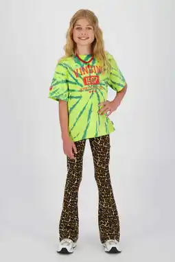 Wehkamp Vingino flared broek met panterprint bruin aanbieding
