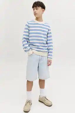 Wehkamp JACK & JONES JUNIOR baggy highwaist short light blue denim aanbieding