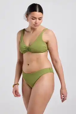 Wehkamp America Today high leg bikinibroekje Wida met textuur olijfgroen aanbieding