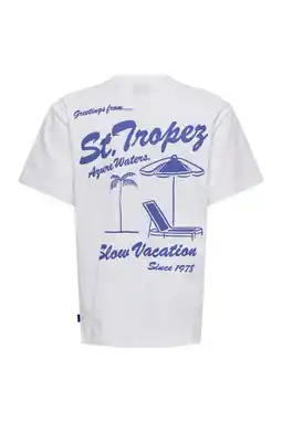 Wehkamp ONLY & SONS JUNIOR T-shirt met backprint wit aanbieding