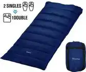 Bol.com Beefree Slaapzak XL - Grote Katoenen 220 x 90cm - Aanritsbaar - Blauw aanbieding
