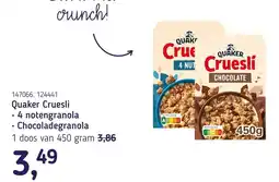 Van Hoeckel Quaker Cruesli aanbieding