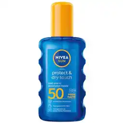 Trekpleister NIVEA Sun Protect & Dry Touch SPF50 Transparante Zonnebrandspray aanbieding