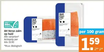 Albert Heijn AH Verse zalm op huid aanbieding