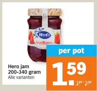 Albert Heijn Hero jam 200-340g aanbieding