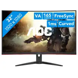 Bol.com AOC C32G2AE - Curved Gaming Monitor - 165hz - 32 inch aanbieding
