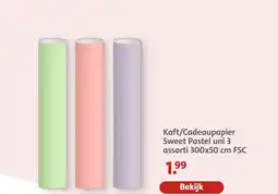 Bruna Kaft/Cadeaupapier Sweet Pastel uni 3 assorti aanbieding