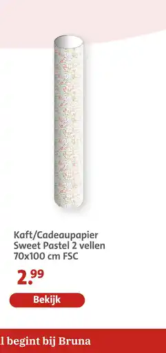 Bruna Kaft/cadeaupapier sweet paste aanbieding
