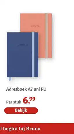 Bruna Adresboek a7 uni pu aanbieding